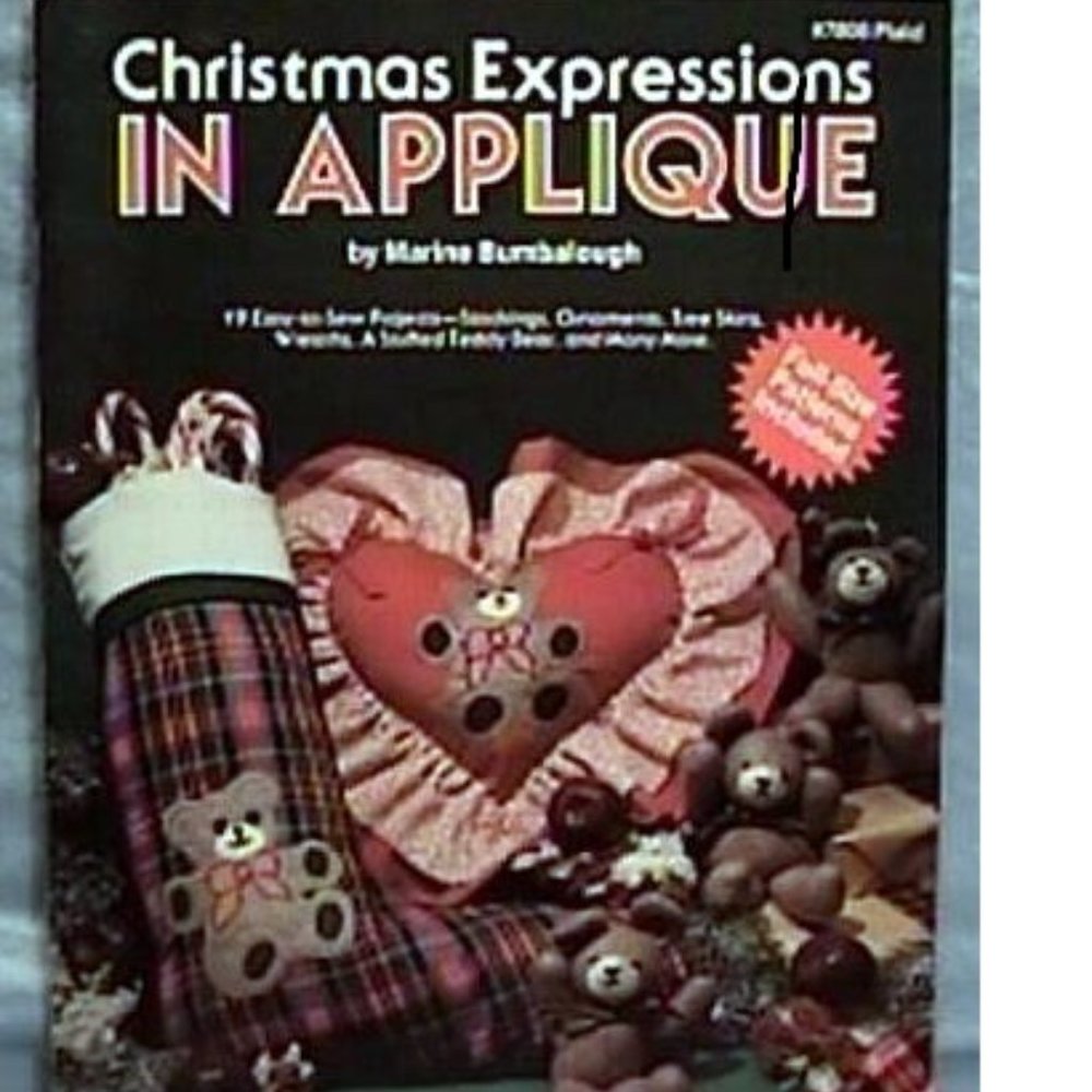 Vintage 1984 Christmas in Applique Pattern Book 19 Projects Ornaments Stockings